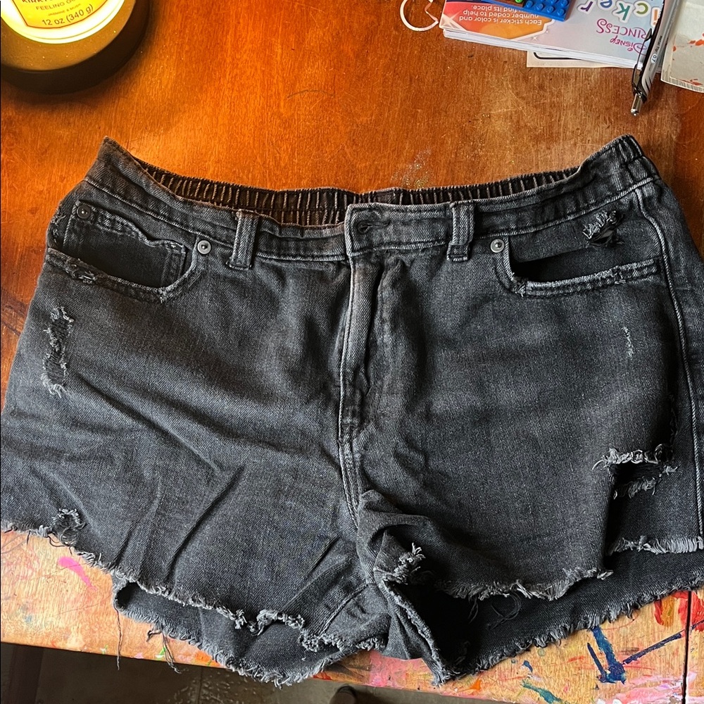 Black Distressed Women’s Denim Shorts